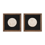 Melrose Wood Framed Floral Plaque (Set of 2)