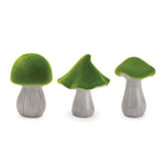 Melrose Mossy Terra Cotta Mushroom (Set of 3)