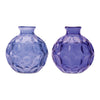 Set of 2 Blue Glass Bud Vases