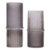 Decorative Modern Glass Vase Set of 2 Grey 10 Inch Height By Melrose