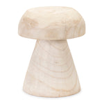 Decorative Wood Mushroom Stool Beige 12.75 Inch Height Garden Accent By Melrose