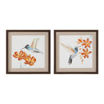 Melrose Framed Hummingbird Floral Print (Set of 2)