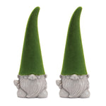Mossy Terra Cotta Gnome Statue Set of 2 16.5 Inch Decor by Melrose