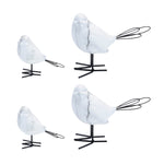Marble Print Bird Figurine Set of 4 Resin & Wire Decor by Melrose