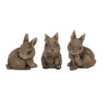 Mini Garden Bunny Rabbit Figurines (Set of 3) – Resin Decor by Melrose