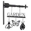Black Metal Garden and Insect Sign – 14 Inch Height Wall Decor By Melrose