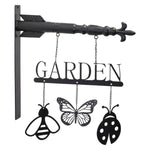 Garden and Insect Sign – Metal Black Finish – 14 Inch Height Wall Decor By Melrose