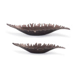 Leaf Decorative Bowl Set Of 2 – Bronze Aluminum – 2.5"H Tabletop Accent By Melrose