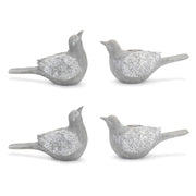 Bird Accent Figurine Set – Grey White Resin – 3.25