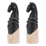 Decorative Wooden Knight Chess Sculpture Set of 2 by Melrose