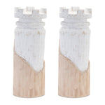 Modern Rook Chess Sculpture Wooden Accent Set of 2 by Melrose