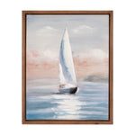 Framed Sailboat Wall Art – Wood Canvas – 23.75"H Coastal Decor By Melrose