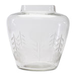 Etched Glass Urn Vase – Grey Soda Lime Glass – 6.5"H Tabletop Accent By Melrose