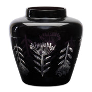 Etched Glass Tabletop Vase – Leaf Pattern – 6.5