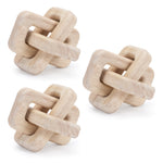Modern Oak Wood Square Knot Decor Set of 3 by Melrose