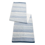 Abstract Striped Table Runner Blue White 13W x 72L for Dining By Melrose