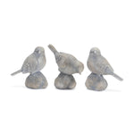 Melrose Perched Bird on Rock Figurine (Set of 6)