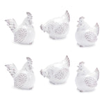 Chicken Decorative Figurine Set of 6 Ceramic 4.25 Inch Farmhouse Accent by Melrose