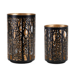 Melrose Forest Trees Punched Metal Candle Holder (Set of 2)