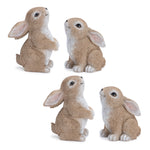Bunny Woodland Decor Figurine Set of 4 Resin 3 and 4 Inch Cottage Accent by Melrose