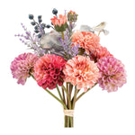 Mixed Zinnia Floral Bouquets Faux Flowers for Vases – Set of 2 by Melrose