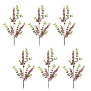 Berry Spray – Faux Burgundy & Green Stems – 32 Inch Indoor Floral Arrangement Set of 6 – By Melrose