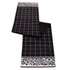 Black Plaid Decorative Runner – Polyester – 14"W x 72"L – By Melrose