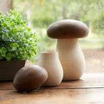 Wooden Mushroom Box Decor Set of 2 Brown Beige Rustic Home Accent by Melrose