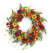 Melrose Mixed Sunflower Fern Wreath 20