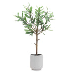 21.5"H Faux Olive Leaf Topiary – Decorative Ceramic Pot by Melrose