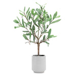 Faux Olive Leaf Arrangement Ceramic Potted Decor – 17.5"H by Melrose