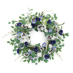 Melrose Mixed Petunia Pansy Floral Wreath 22"D