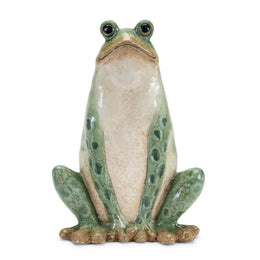 Ceramic Frog Garden Statue Duo – 7.5