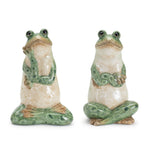 Ceramic Frog Garden Statue Duo – 7.5"H by Melrose