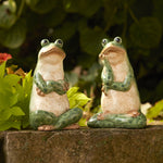 Ceramic Frog Garden Statue Duo – 7.5"H by Melrose