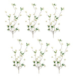 Decorative Faux Flower Stem Polyester and Plastic – 41.75" H Set of 6 by Melrose