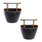 Metal Wall Pocket Decor Set of 2 Rustic Industrial Style by Melrose