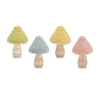 Melrose Felt Wood Mushroom Decor (Set of 24)