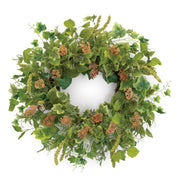 Decorative Green Foliage Wreath 24.5 Inch Height Indoor Accent By Melrose
