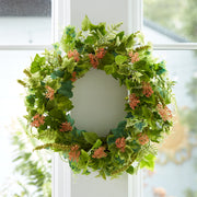 Mixed Lifelike Foliage Wreath 24.5 Inch Height Green Wall Accent By Melrose