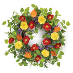 Melrose Mixed Poppy Floral Wreath 22"D