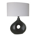 Ceramic Table Lamp Black and Grey 22.5"H – Modern Indoor Lighting Accent by Melrose