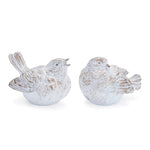 Melrose White Washed Bird Figurine (Set of 2)