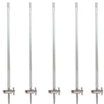 Glass Laboratory Burette 28.5" H Borosilicate Ground Glass Stopcock 50 Milliliter Pack of 5 by GSC International Inc.