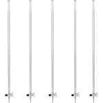 Glass Laboratory Burette 28.25" H With Ground Glass Stopcock 100 mL Class A Pack Of 5 by GSC International Inc.