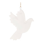 Metal Dove Bird Ornament (Set of 6) –6.5"H White Iron Christmas Decor by Melrose