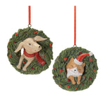 Whimsical Cat and Dog Christmas Ornament Set of 4 - 3.5"H by Melrose