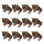 Set of 12 Western Inspired Polyresin Christmas Bison Ornament 2.75" H Holiday Hanging Decor by Melrose
