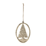 Gold Metal Pine Tree Ornaments