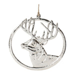 Metal Woodland Christmas Deer Mount Ornaments – 6"H Holiday Set of 12 by Melrose
